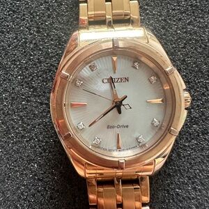 Citizen Rose Gold Tone Women's Eco-Drive Watch with Mother-of-Pearl Dial